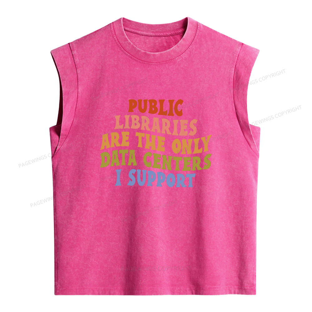 Pagewings Public Libraries Women's Washed Tank Top