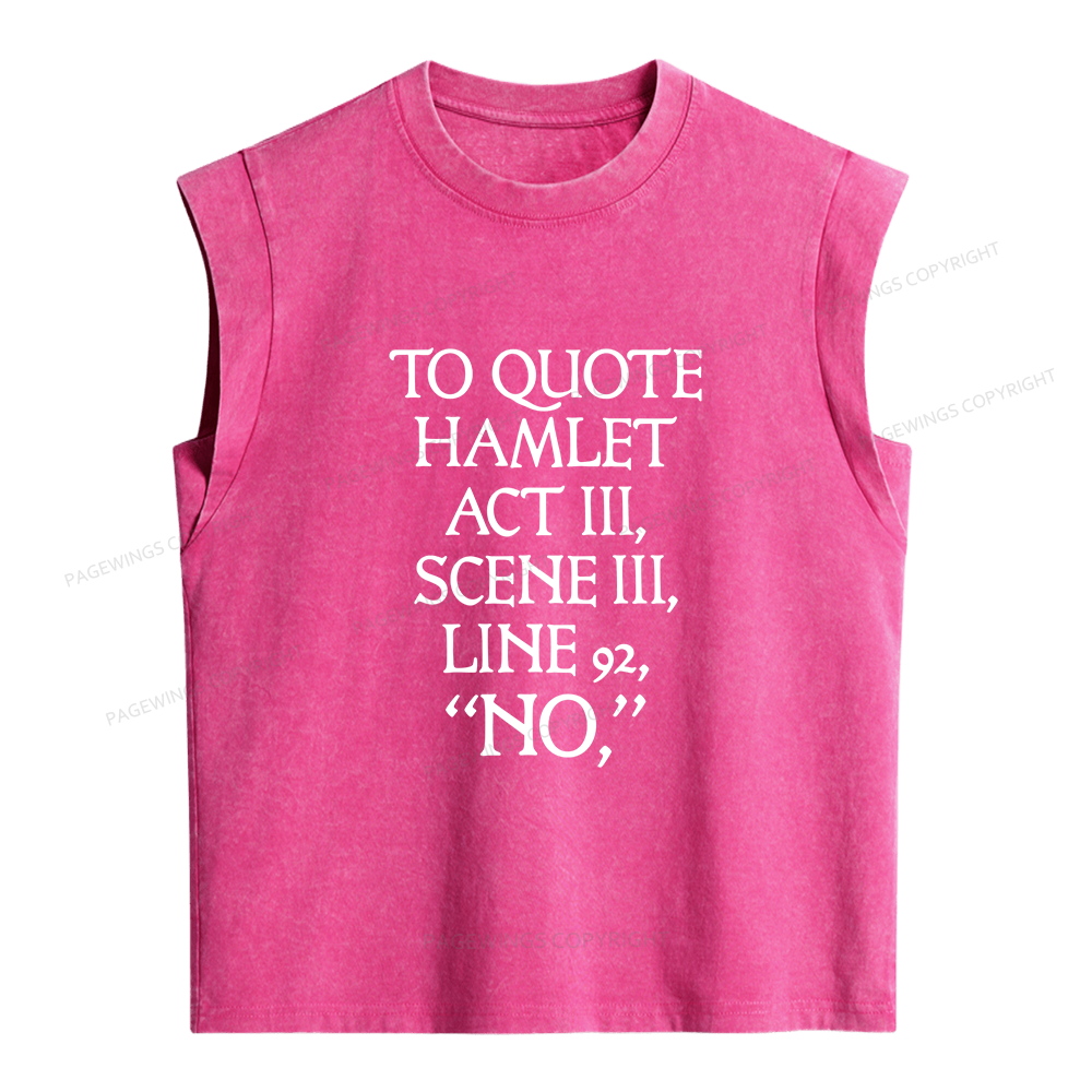 Pagewings To Quote Hamlet Women's Washed Tank Top