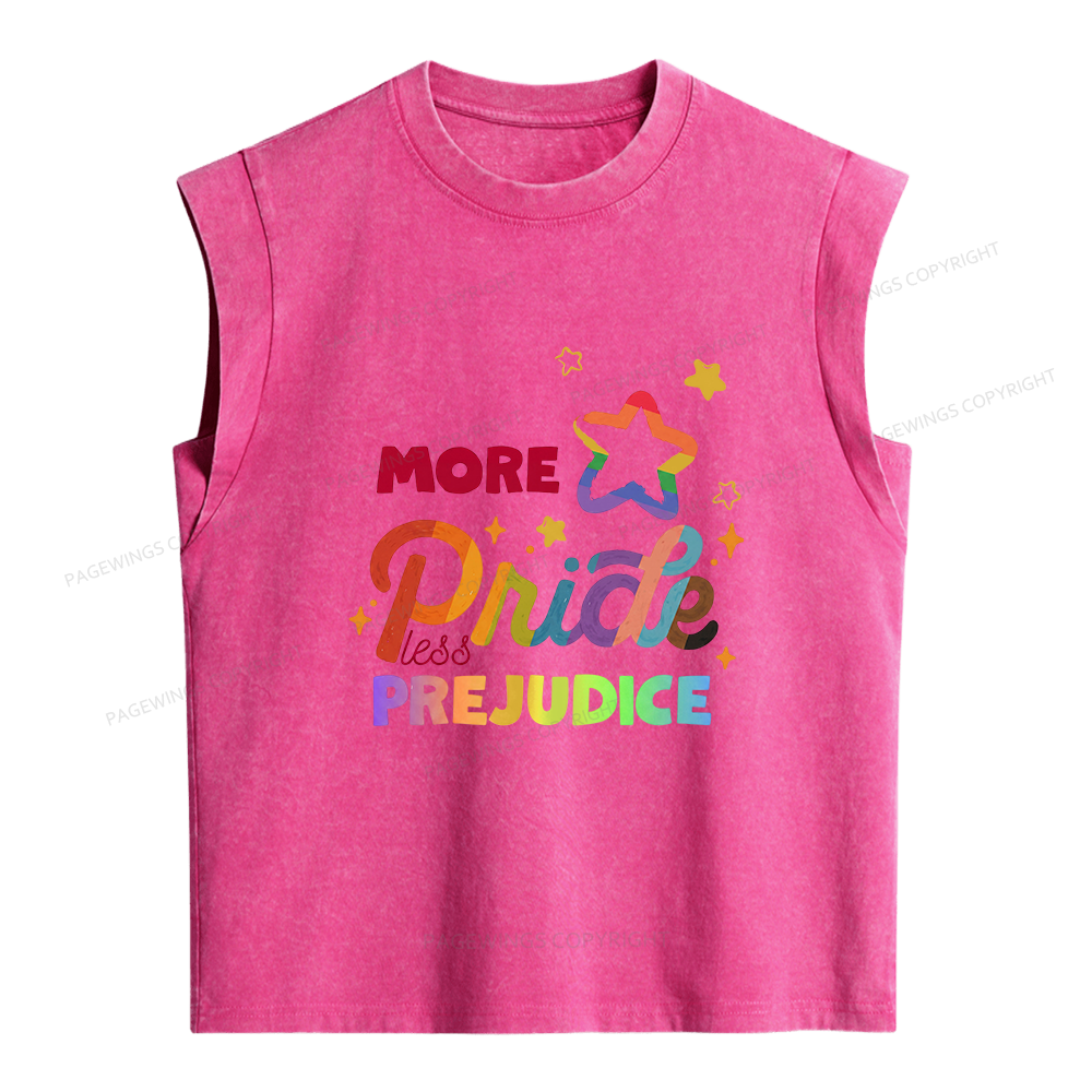 Pagewings More Pride Less Prejudice Women's Washed Tank Top