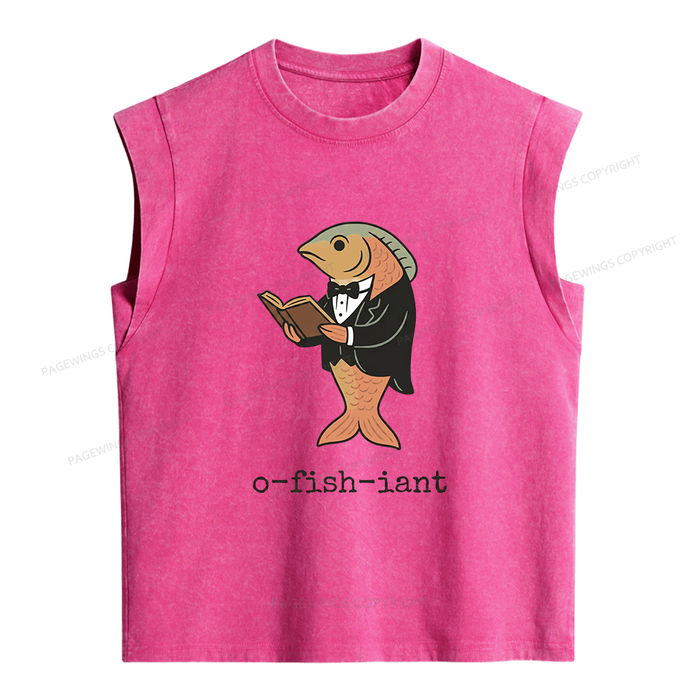 Pagewings O Fish Iant Women's Washed Tank Top