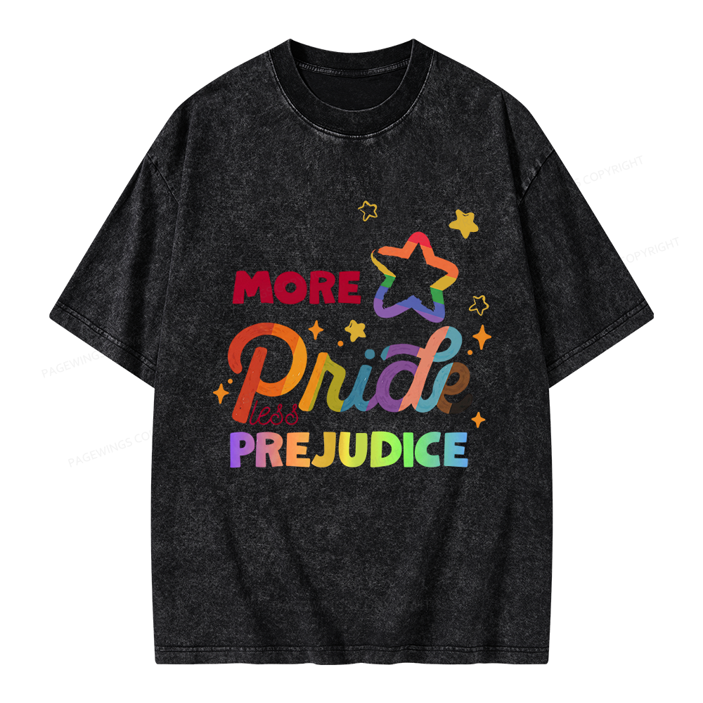 Pagewings More Pride Less Prejudice Unisex Washed T-shirt