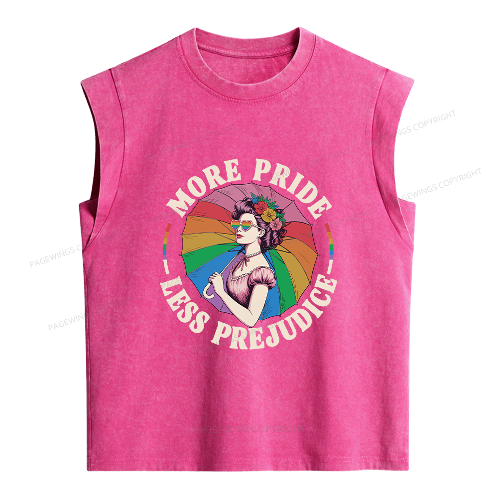 Pagewings More Pride Less Prejudice Women's Washed Tank Top
