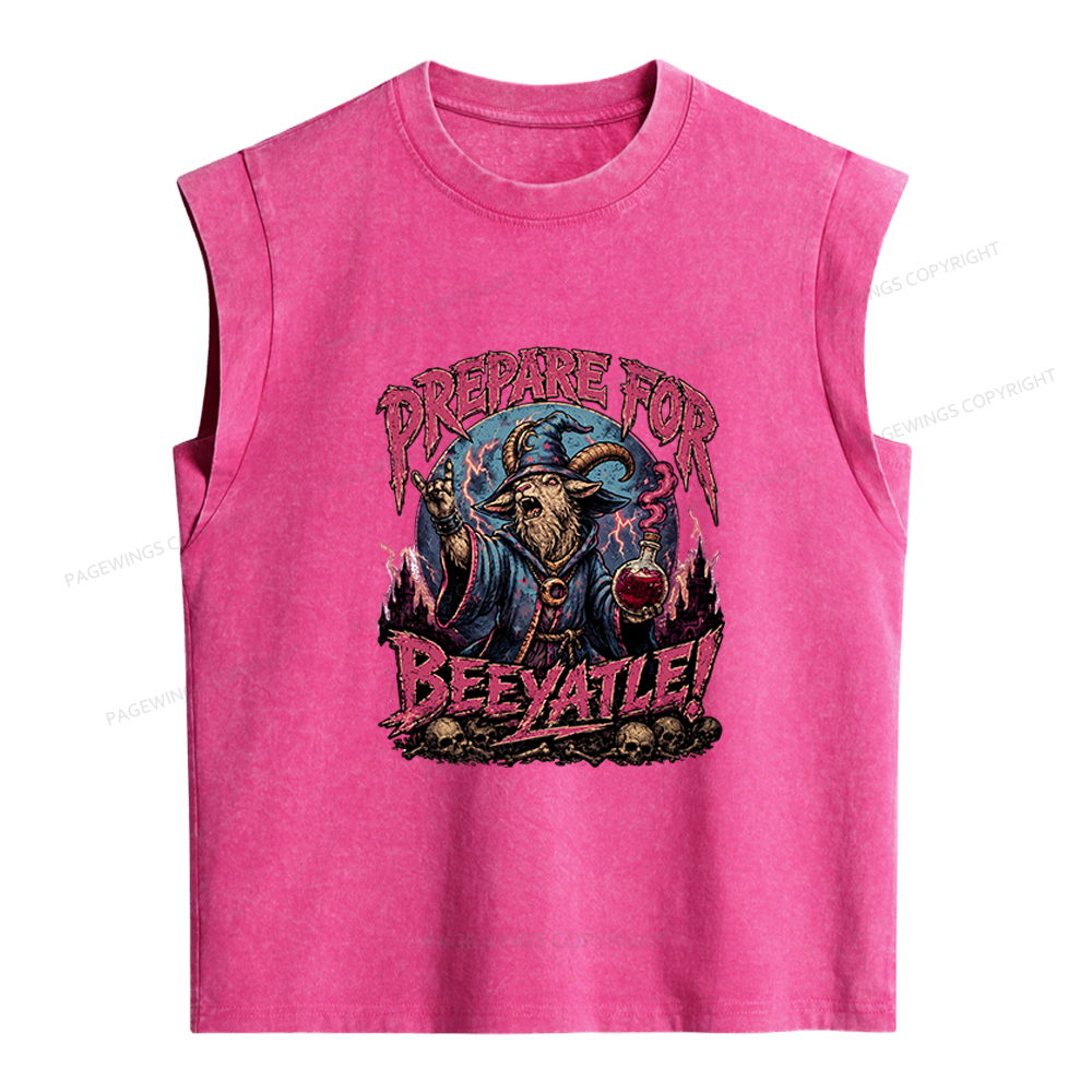 Pagewings Prepare For Beeyatle Women's Washed Tank Top