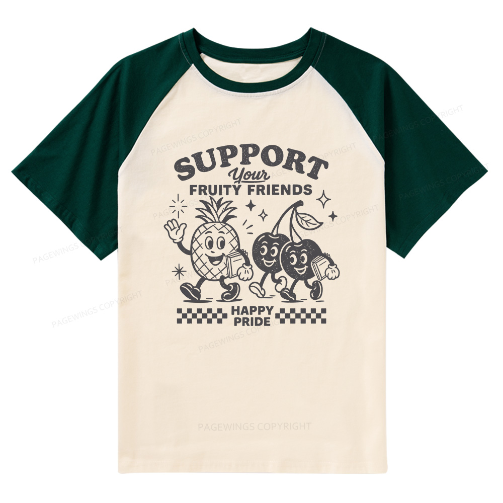 Pagewings Fruity Friends Raglan T-shirt