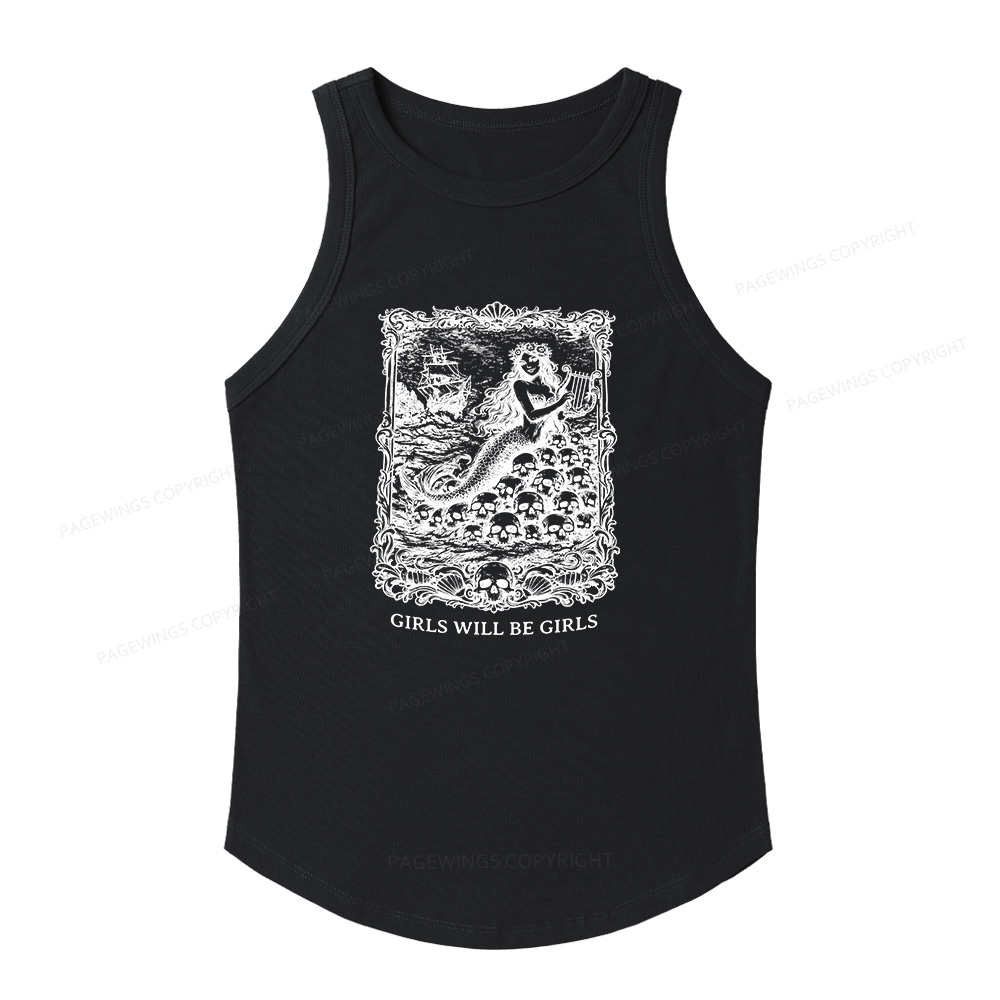 Pagewings Slim Fit Girls Will Be Girls Women's Fitted Tank Top 