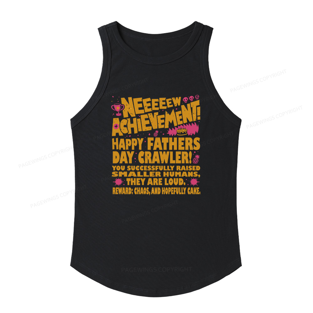 Pagewings Slim Fit Dad Achievement Women's Fitted Tank Top 