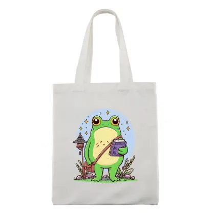 Pagewings Frog Reading Book Tote Bag