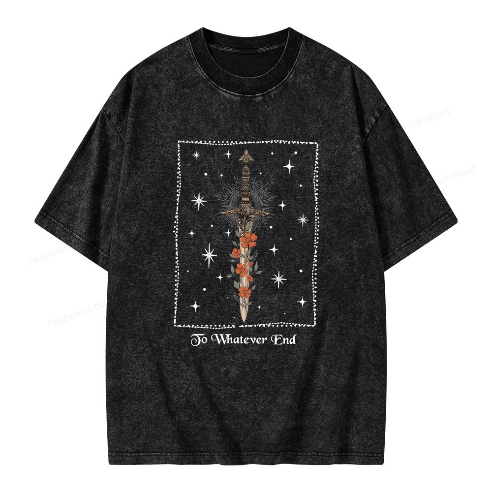 Pagewings To Whatever End Unisex Washed T-shirt