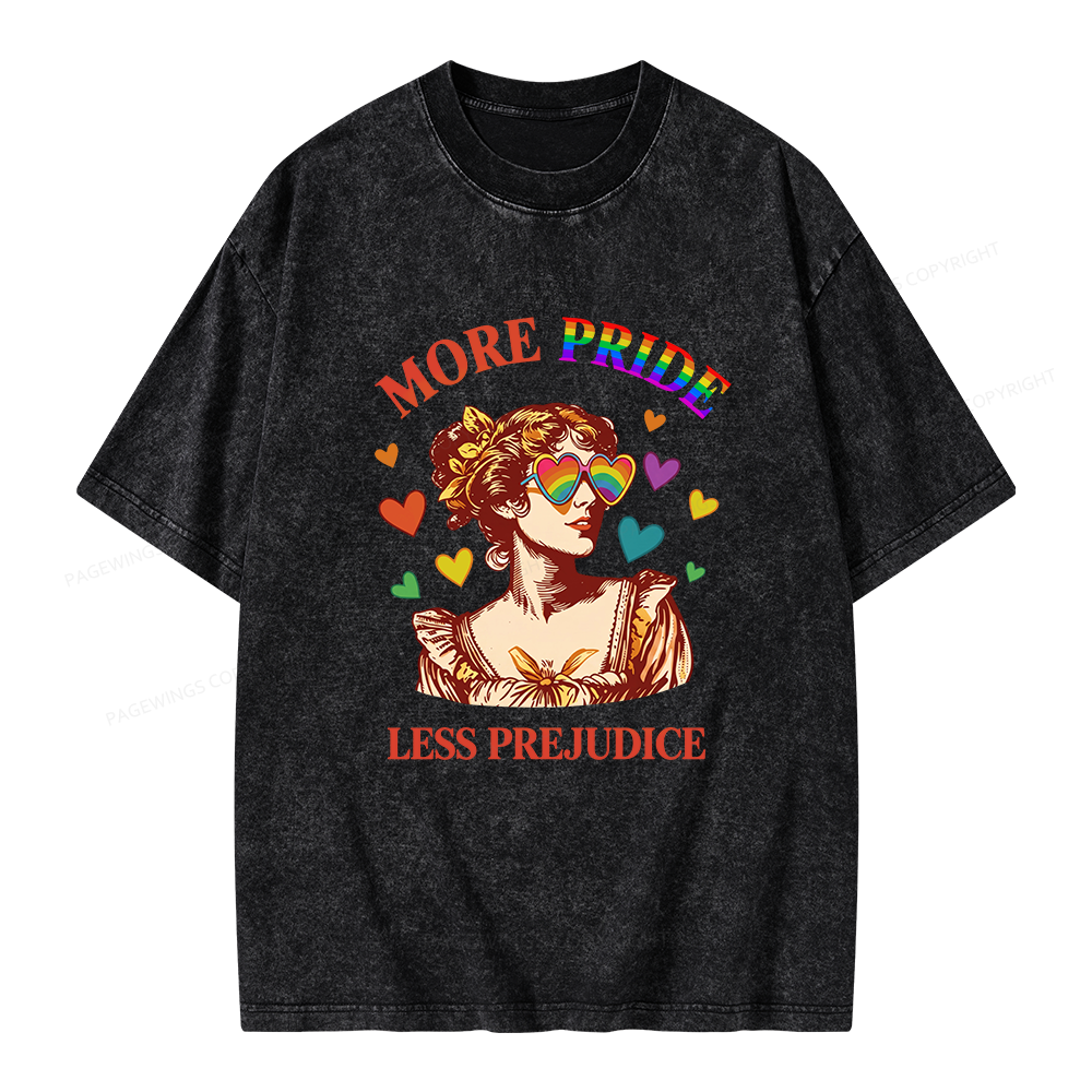 Pagewings More Pride Less Prejudice Unisex Washed T-shirt