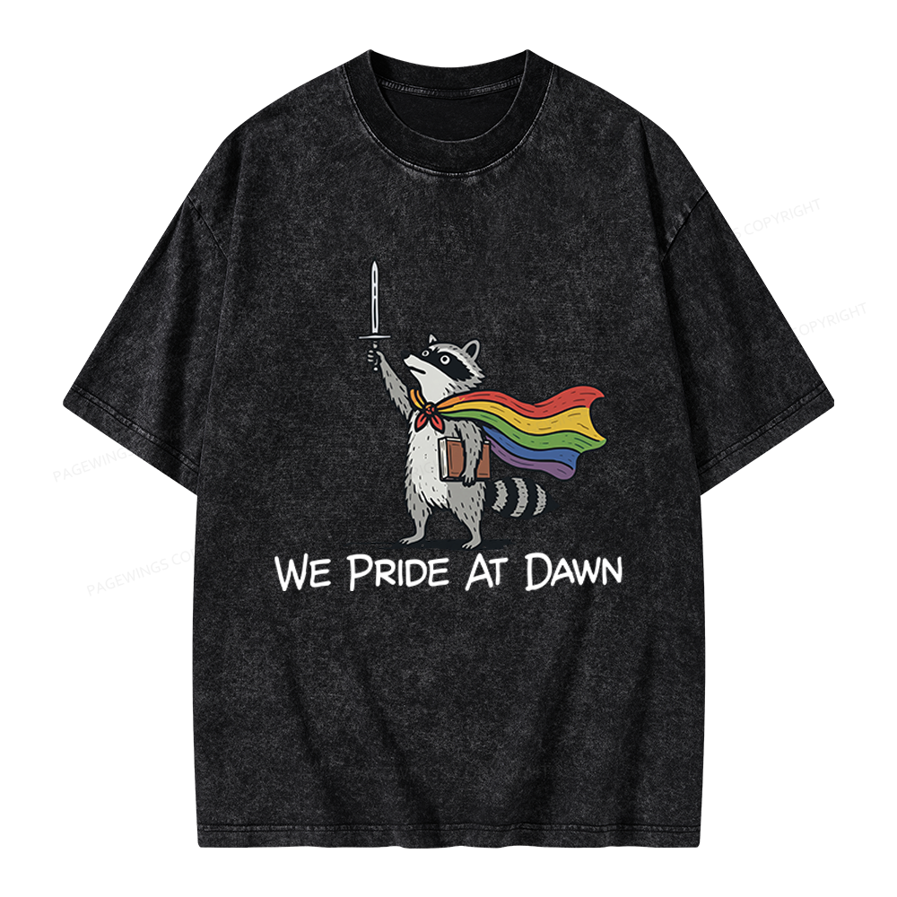 Pagewings We Pride At Dawn Unisex Washed T-shirt
