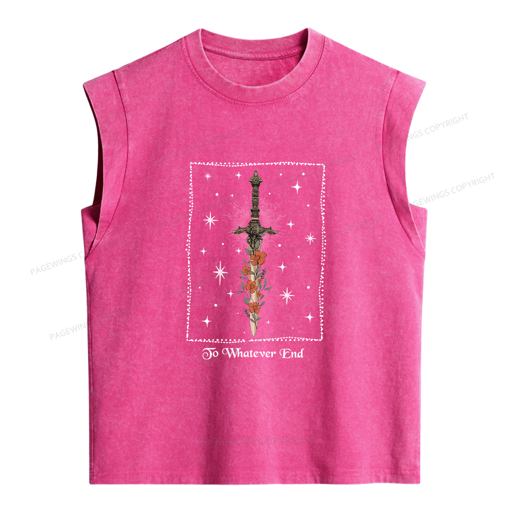 Pagewings To Whatever End Floral  Women's Washed Tank Top