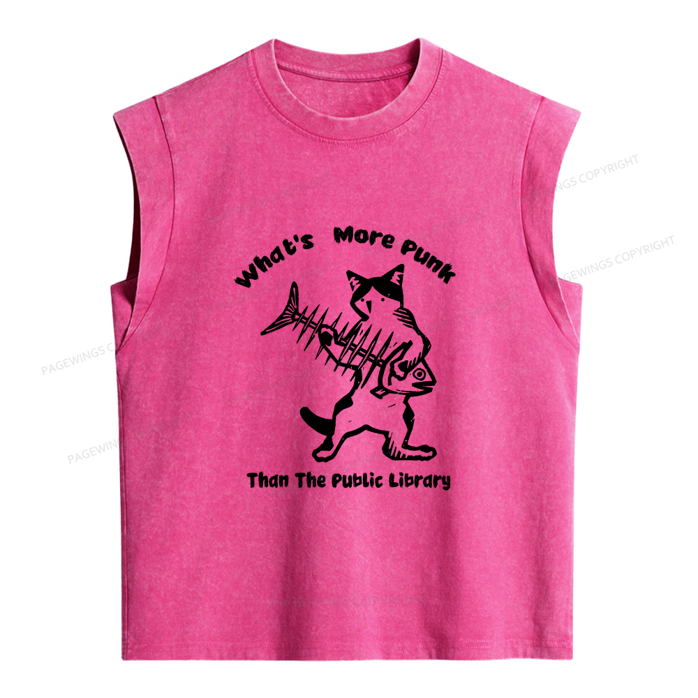 Pagewings What's More Punk Than The Public Library Women's Washed Tank Top