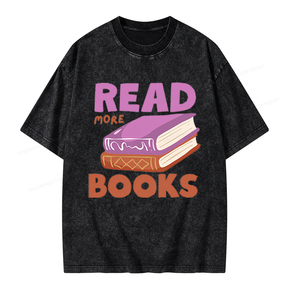 Pagewings Read More Books Unisex Washed T-shirt