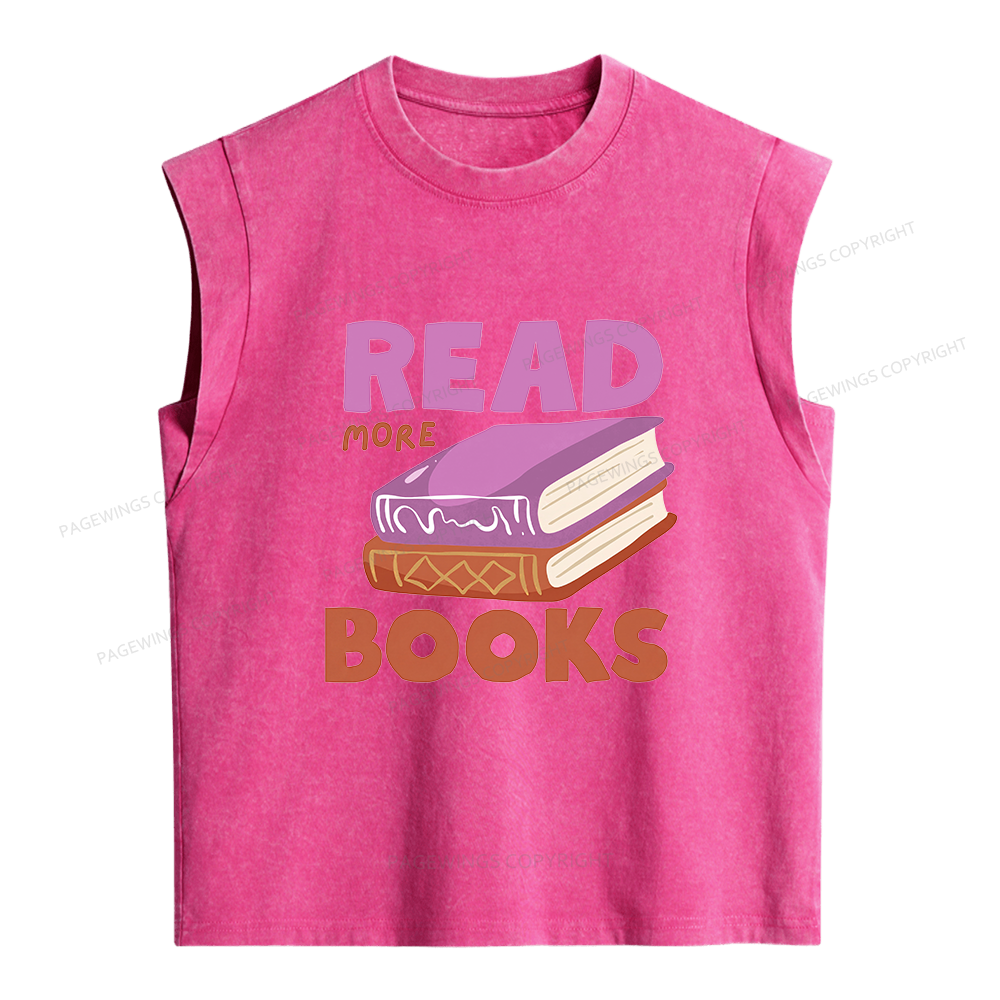 Pagewings Read More Books Women's Washed Tank Top