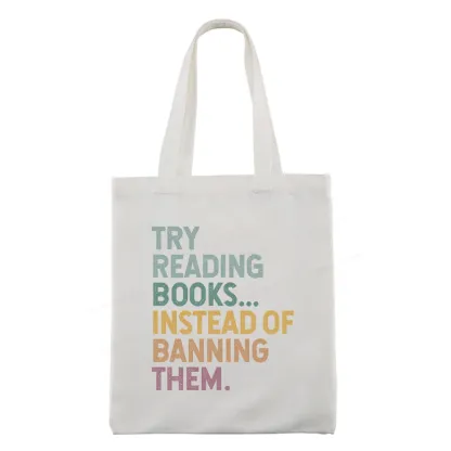 Pagewings Try Reading Books Tote Bag