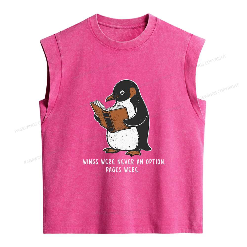 Pagewings Wings Were Never An Option Women's Washed Tank Top