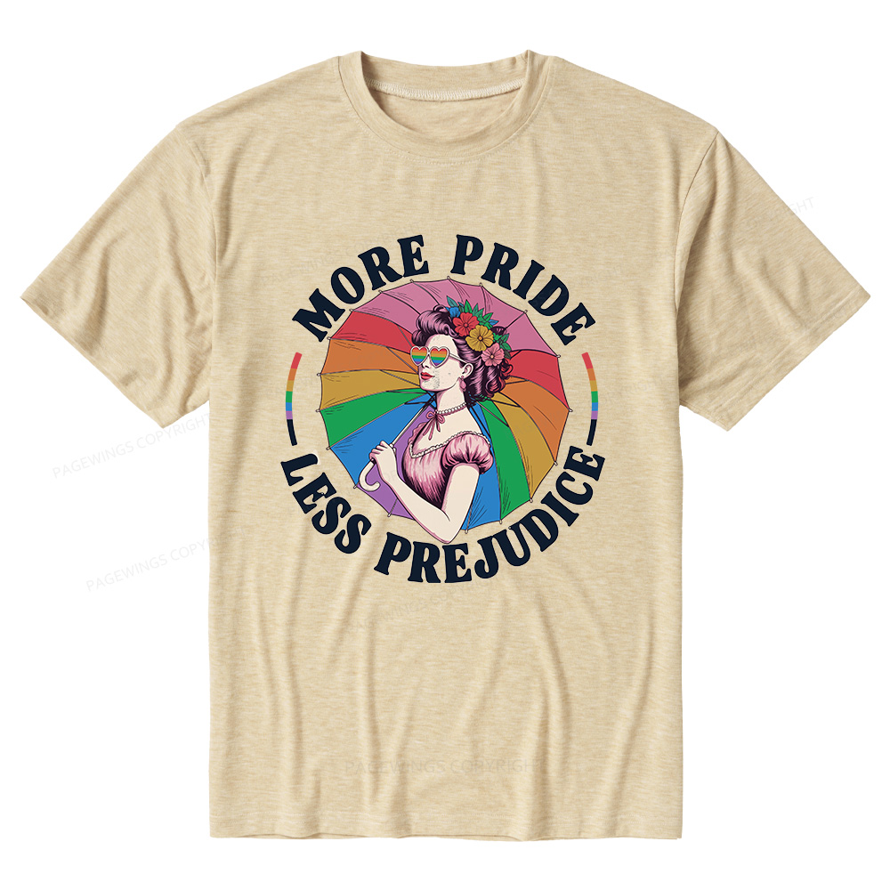 Pagewings Soft More Pride Less Prejudice Unisex Heather T-Shirt