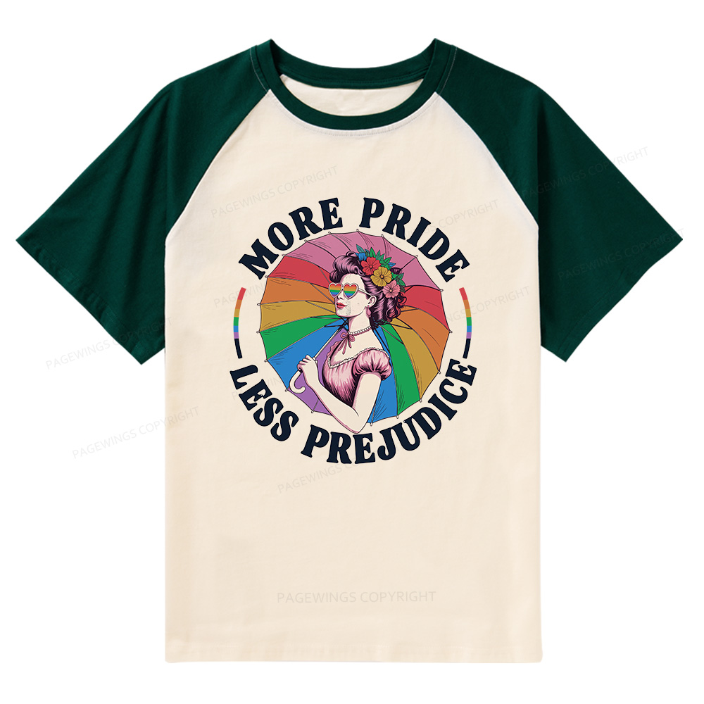 Pagewings More Pride Less Prejudice Raglan T-shirt