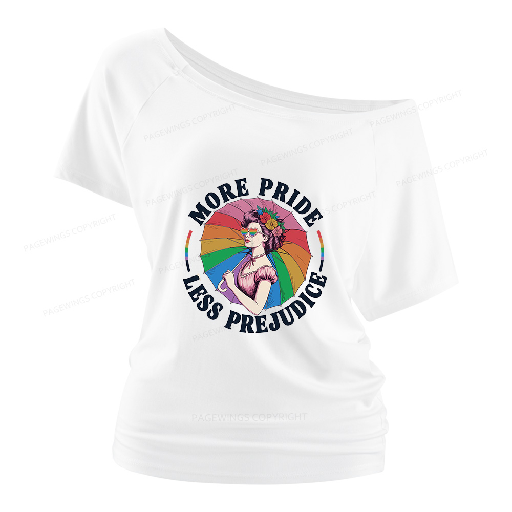 Pagewings More Pride Less Prejudice Women Off Shoulder T-shirts