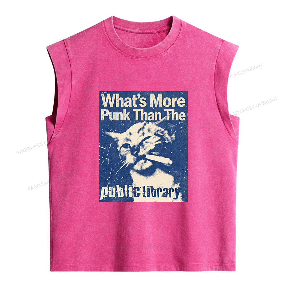 Pagewings What's More Punk Than The Public Library Women's Washed Tank Top