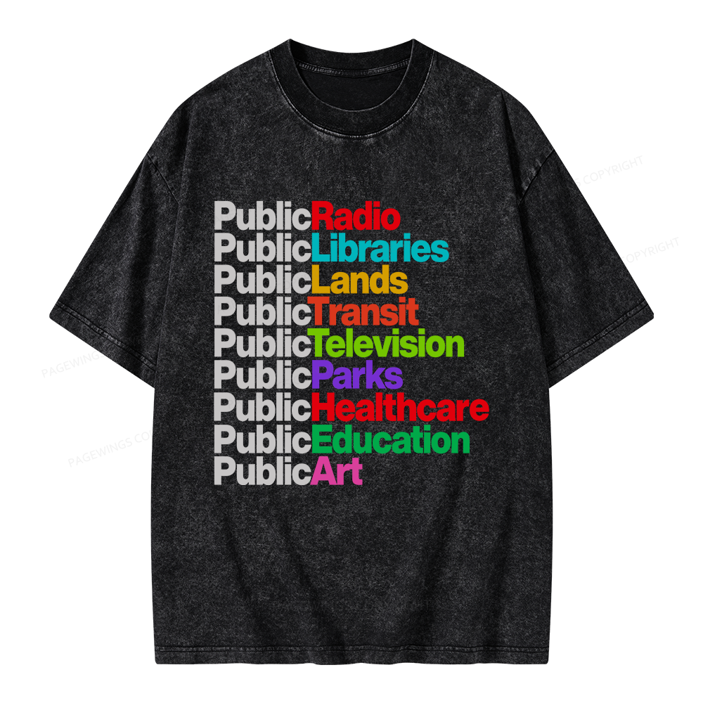 Pagewings Personalized Public Libraries Unisex Washed T-shirt