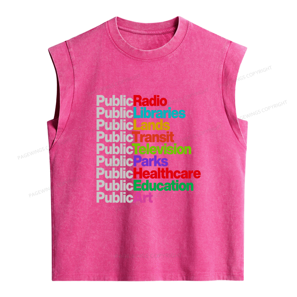 Pagewings Personalized Public Libraries Women's Washed Tank Top