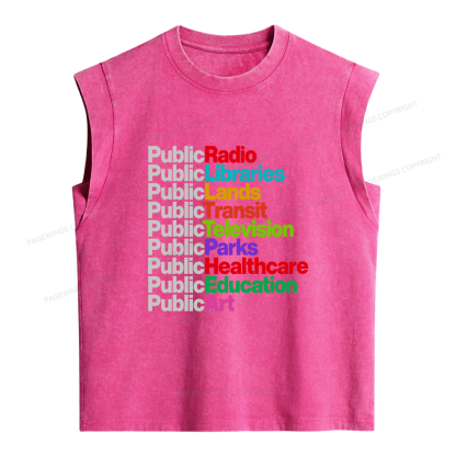 Pagewings Personalized Public Libraries Women's Washed Tank Top