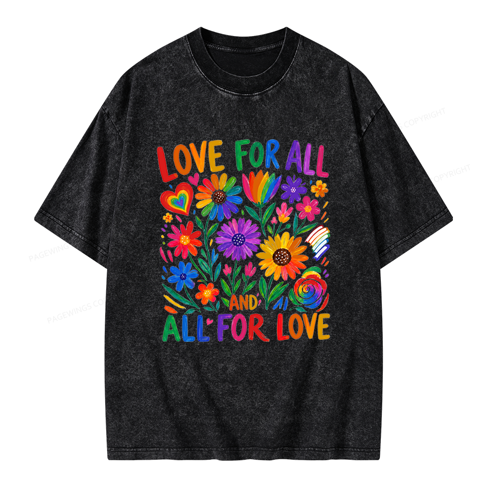 Pagewings Love For All Unisex Washed T-shirt