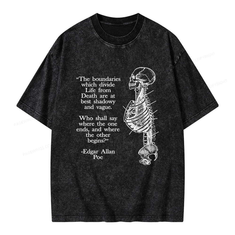 Pagewings Poe Quote Unisex Washed T-shirt