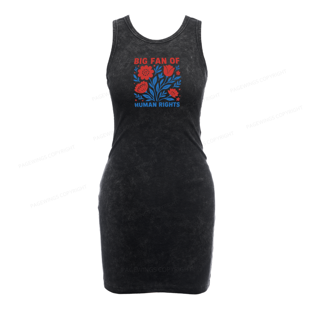Pagewings Big Fan Of Human Rights  Bodycon Tank Dress