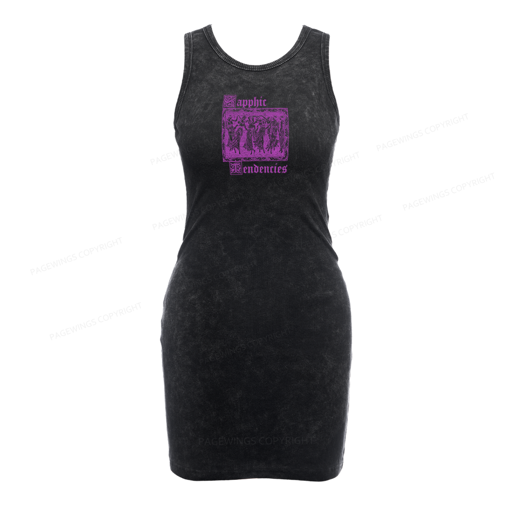 Pagewings Sapphic Tendencies Bodycon Tank Dress