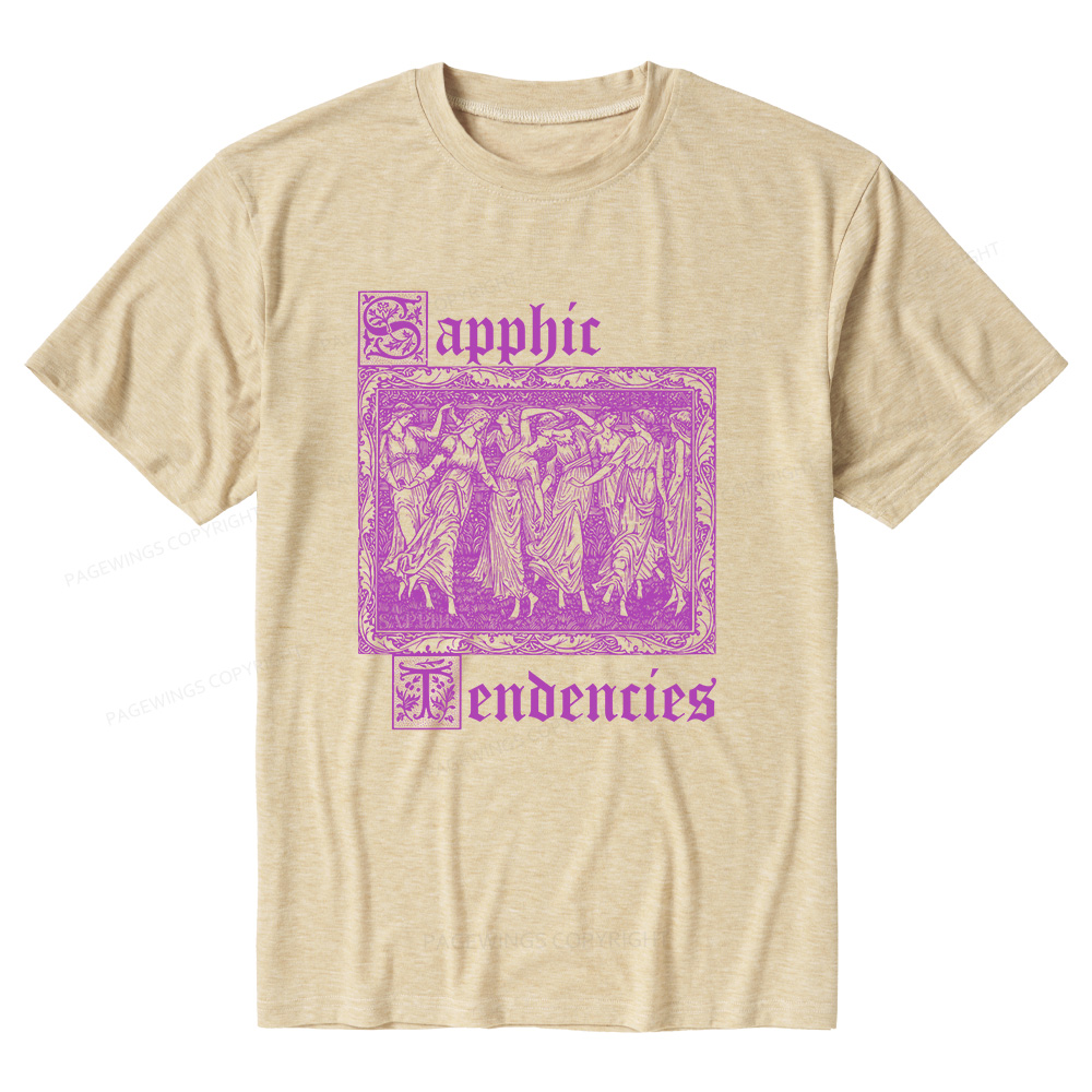Pagewings Soft Sapphic Tendencies Unisex Heather T-Shirt