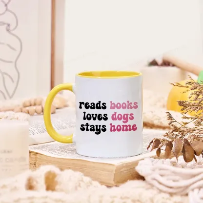 Pagewing Read Books & Love Dogs & Stay Home Mug