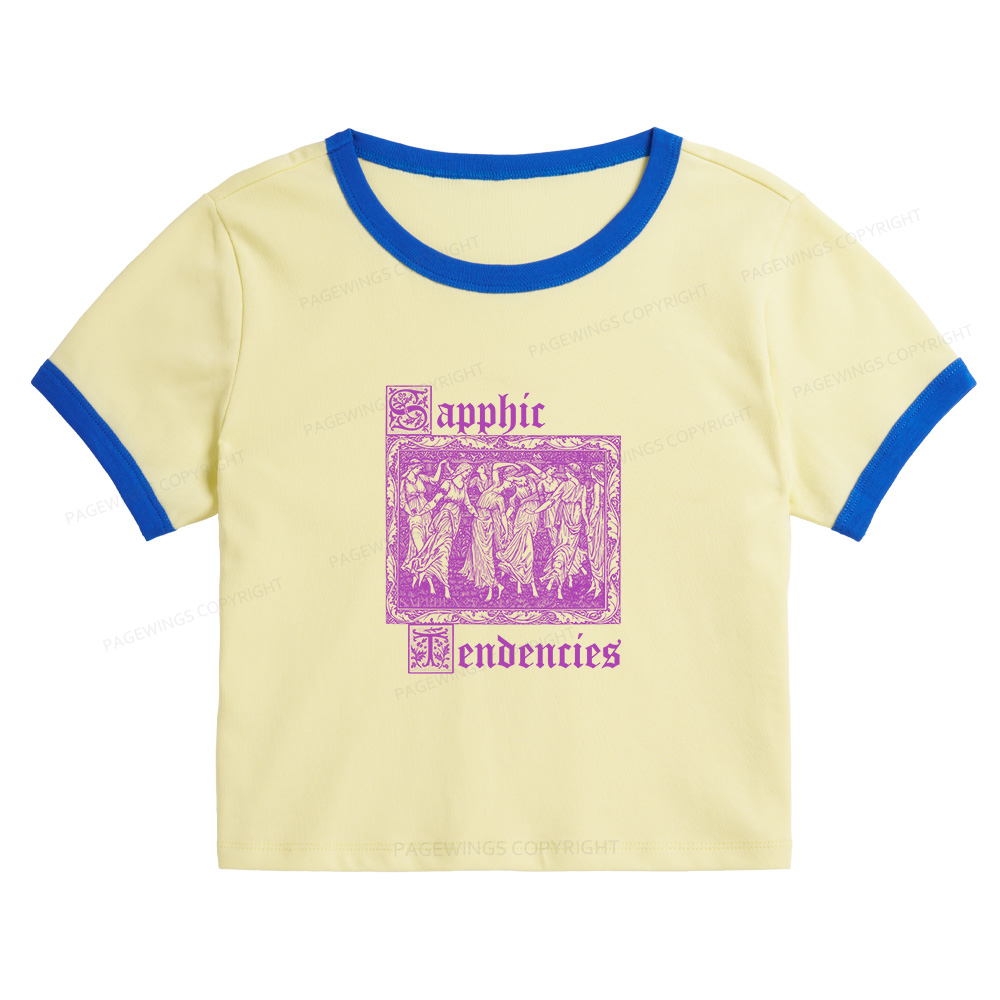 Pagewings Sapphic Tendencies Baby Tee Cropped Ringer T-Shirt