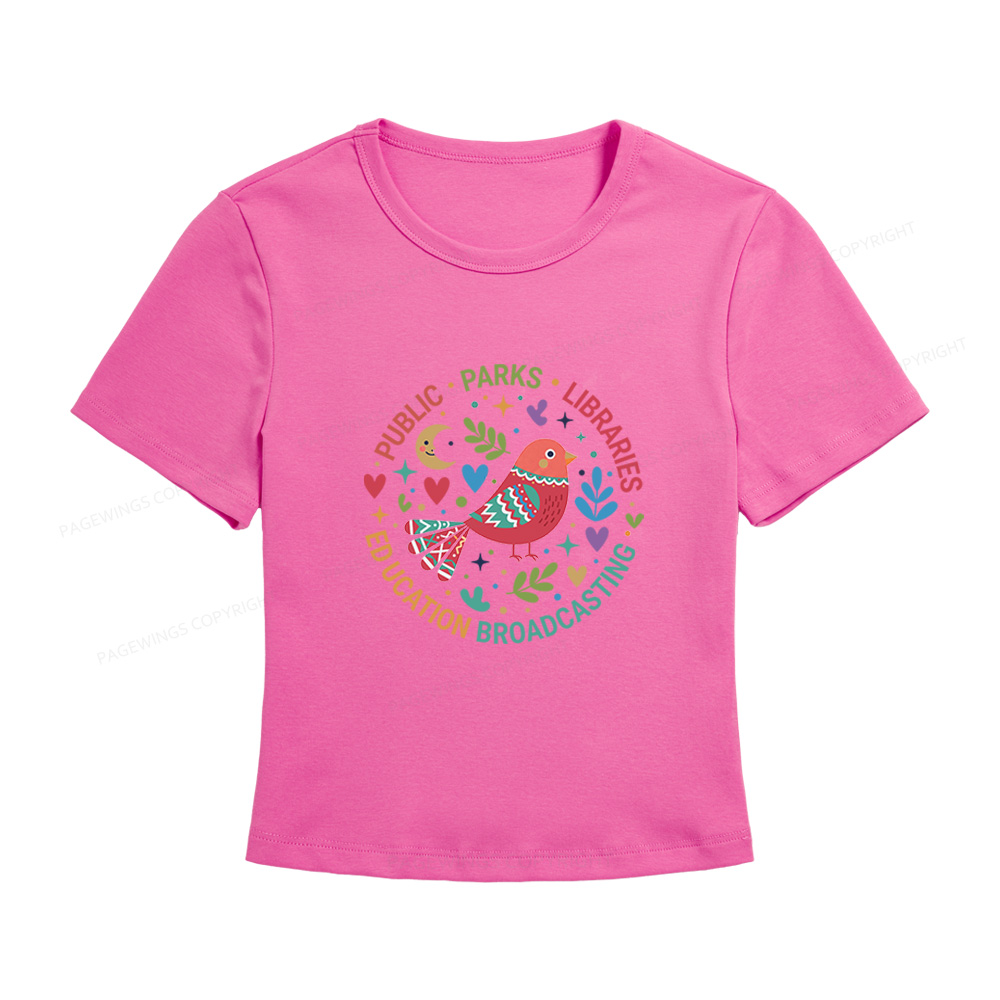 Pagewings Public Parks Libraries Education Broadcasting Women's Baby Tee