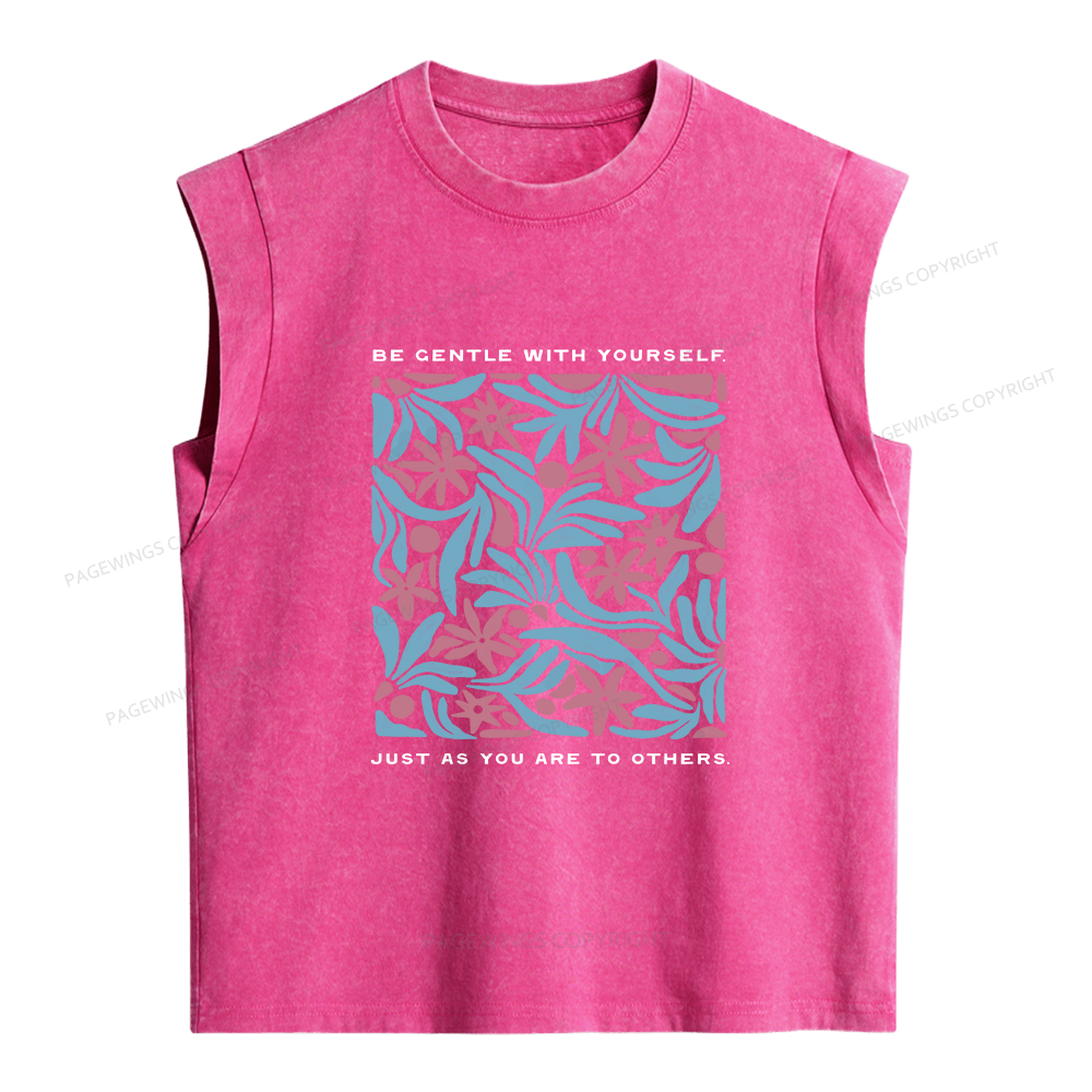 Pagewings Be Gentle With Yourself Women's Washed Tank Top