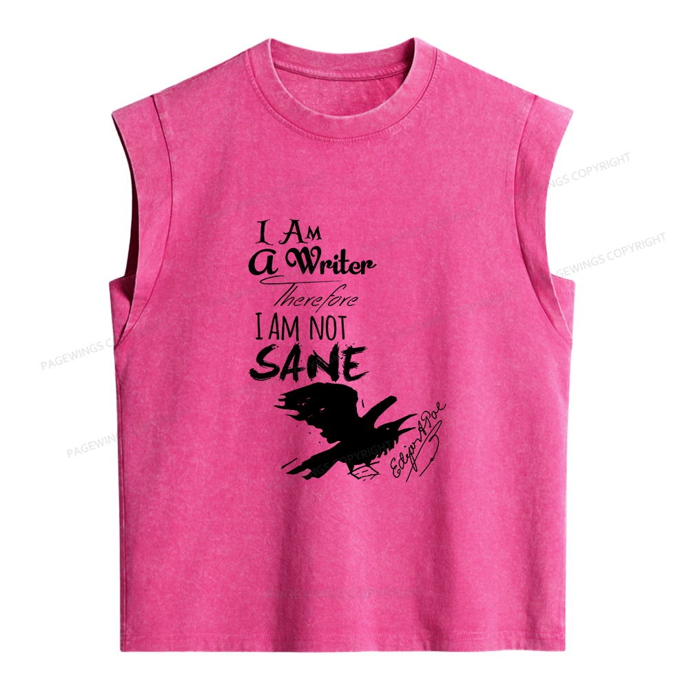 Pagewings Horror Macabre Literary Women's Washed Tank Top