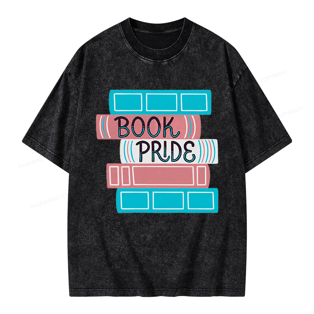 Pagewings Trans Book Pride Unisex Washed T-shirt