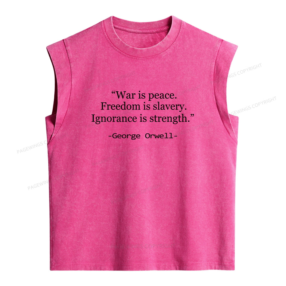 Pagewings Freedom Is Slavery Women's Washed Tank Top