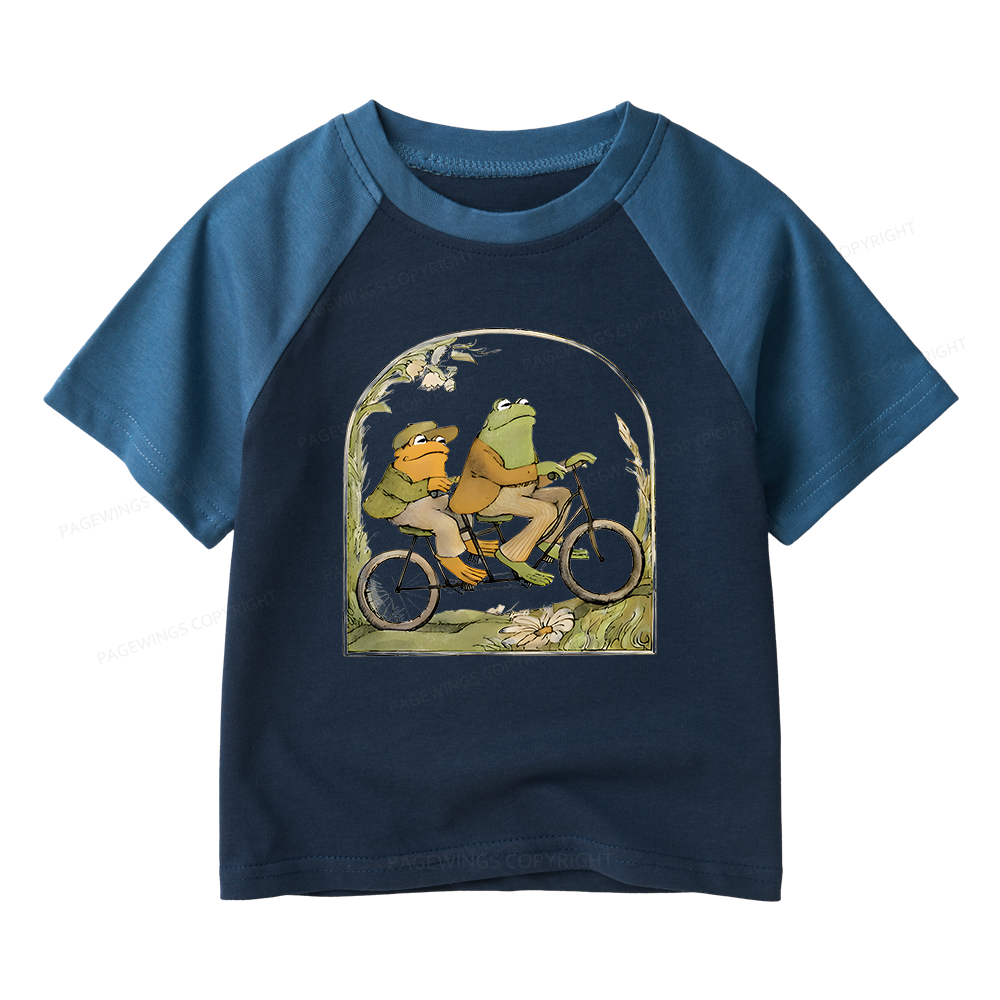 Pagewings The Growing Frog Book Vintage Kids Raglan T-shirt 
