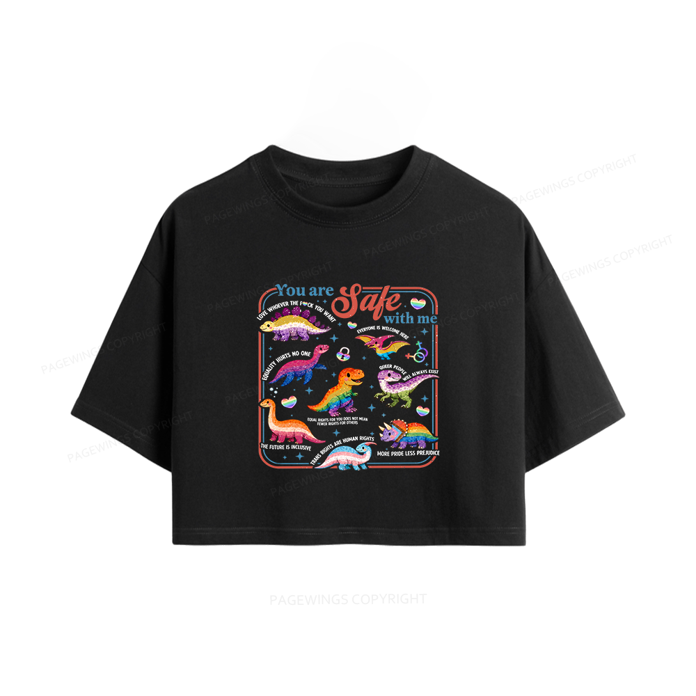 Pagewings You Are Safe With Me Women Crop Tops