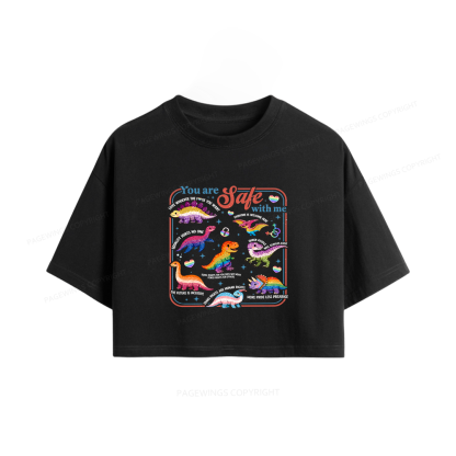 Pagewings You Are Safe With Me Women Crop Tops