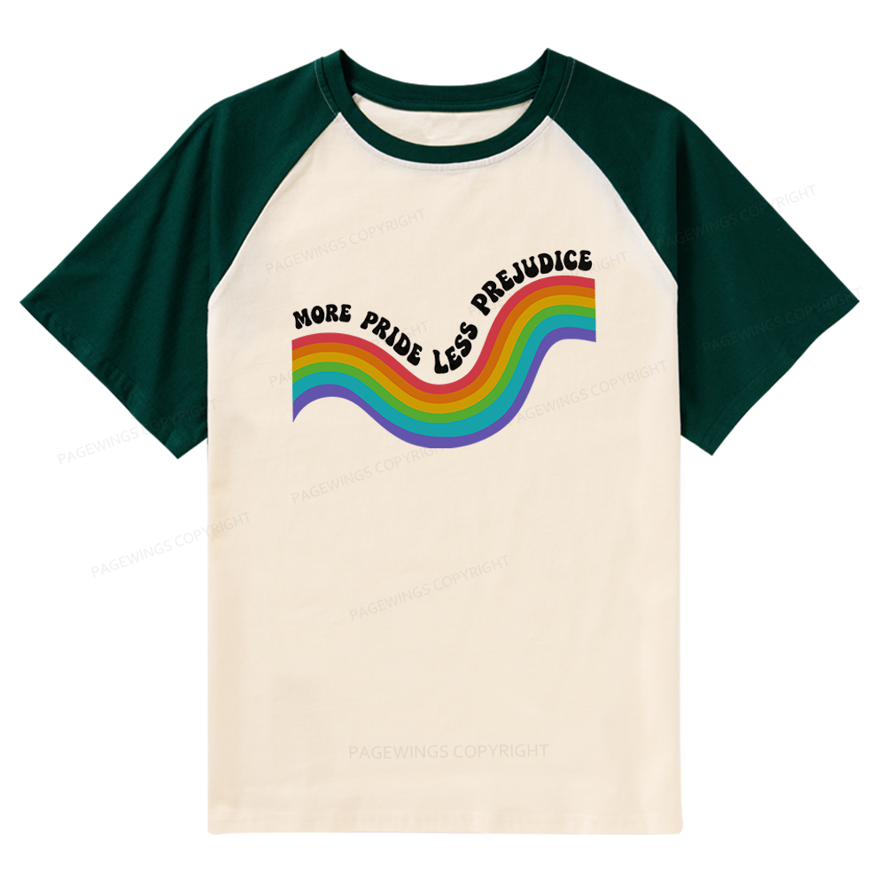 Pagewings More Pride Less Prejudice Raglan T-shirt