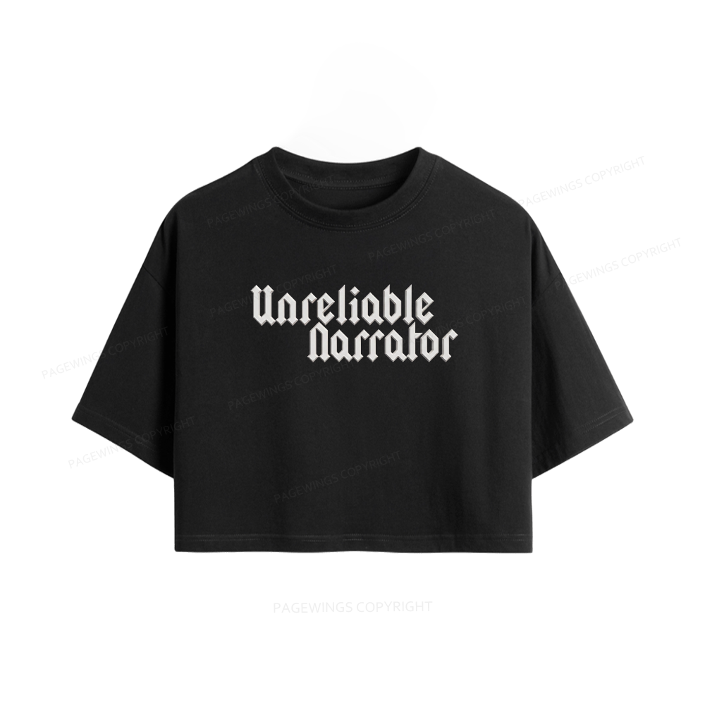 Pagewings Unreliable Narrator Women Crop Tops