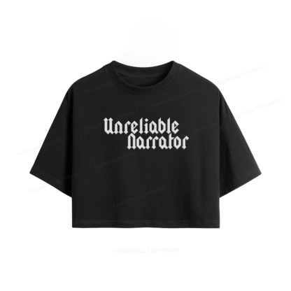 Pagewings Unreliable Narrator Women Crop Tops
