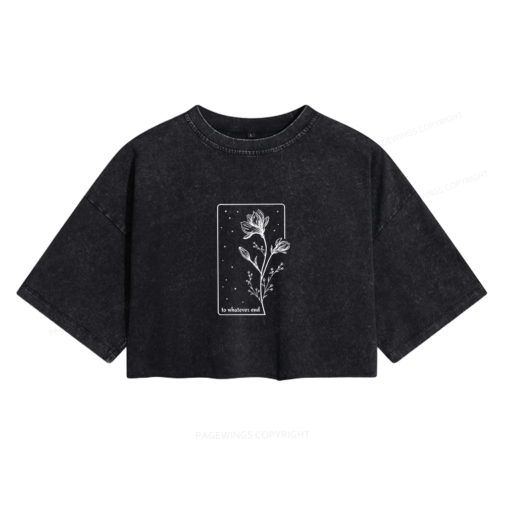Pagewings To Whatever End Women's Washed Cropped T-shirt