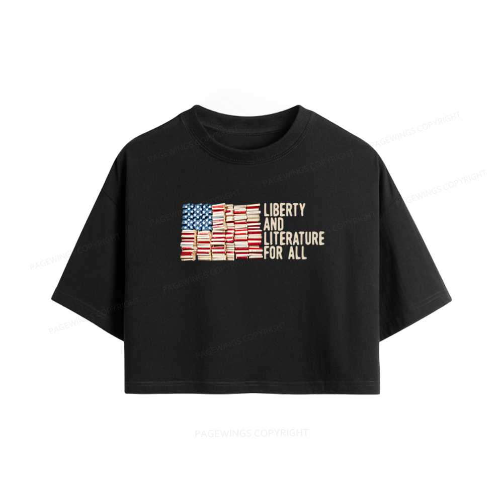 Pagewings Liberty and Literature For All Women Crop Tops