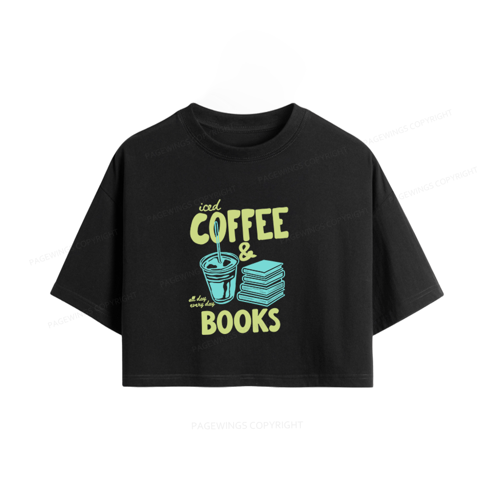 Pagewings Coffee And Books Women Crop Tops