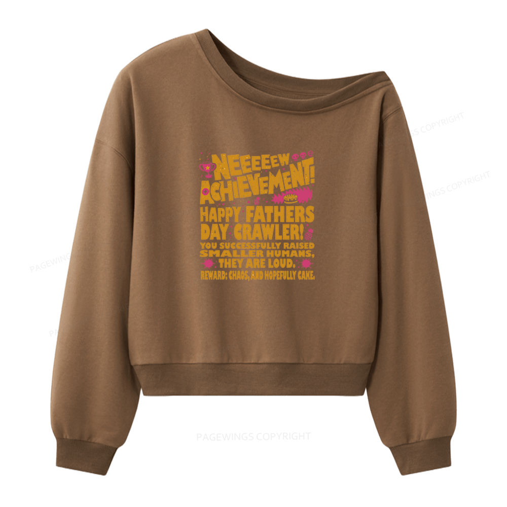 Pagewings Dad Achievement Women Off Shoulder Sweatshirt