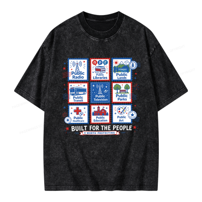 Pagewings Public Libraries Unisex Washed T-shirt
